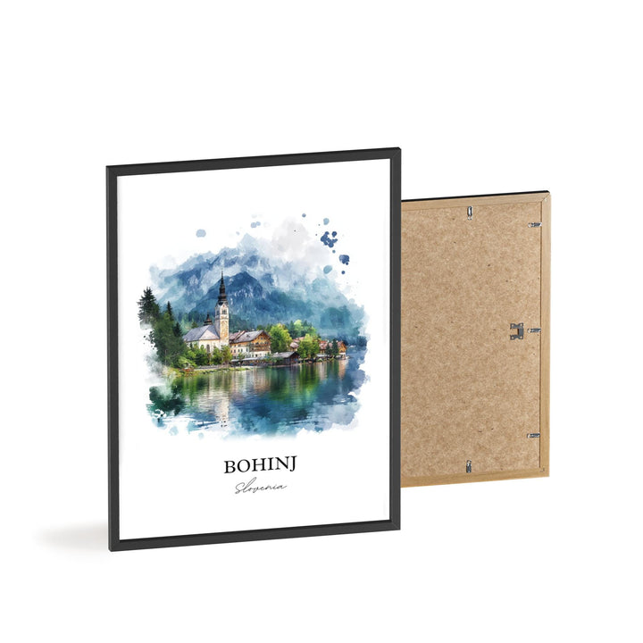 Bohinj Wall Art, Upper Carniola Region Print, Slovenia Watercolor Art, Bohinj Slovenia Gift, Travel Print, Travel Poster, Housewarming Gift