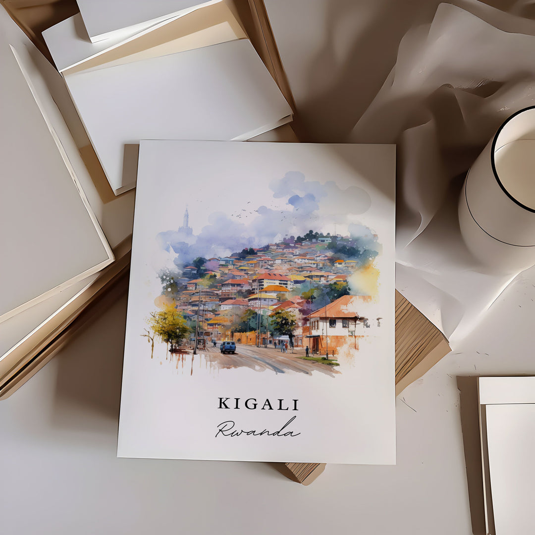 Kigali Africa wall art - Rwanda, Kigali poster, Kigali Rwanda gift, Birthday present, Custom Text, Personalised Gift