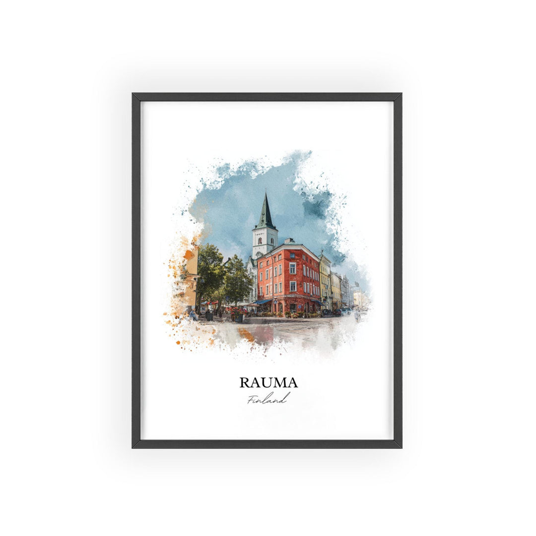 Rauma, Finland – Watercolor Art Print