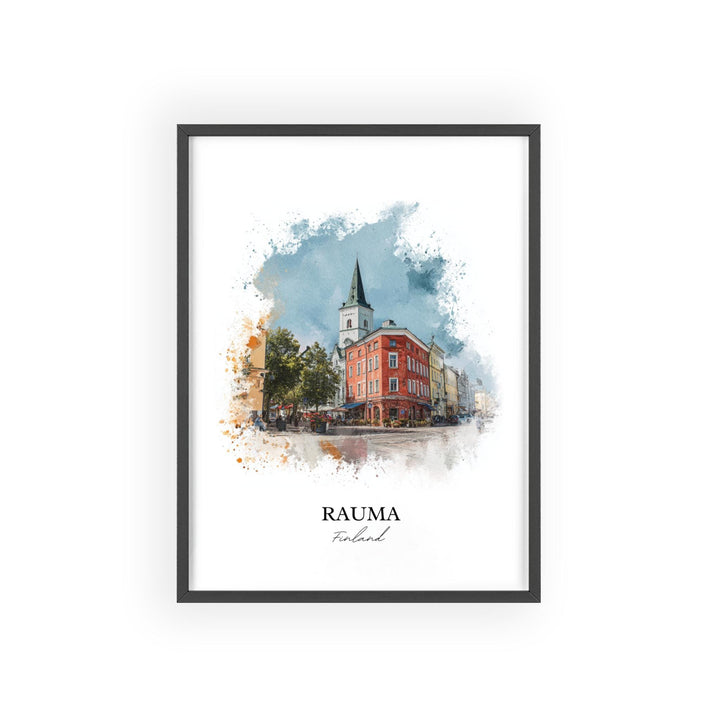 Rauma, Finland – Watercolor Art Print