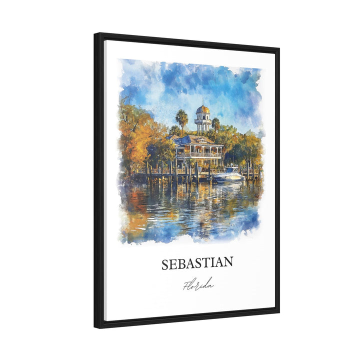 Sebastian Florida Wall Art, Florida Print, Indian River County Watercolor, Sebastian FL Gift, Travel Print, Travel Poster, Housewarming Gift