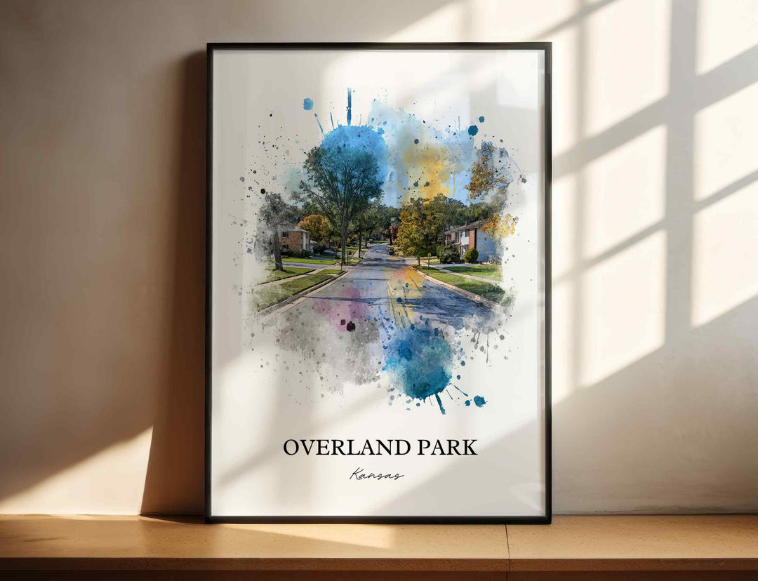 Overland Park, Kansas – Watercolor Art Print