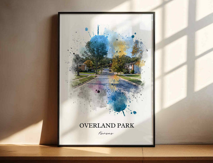 Overland Park, Kansas – Watercolor Art Print