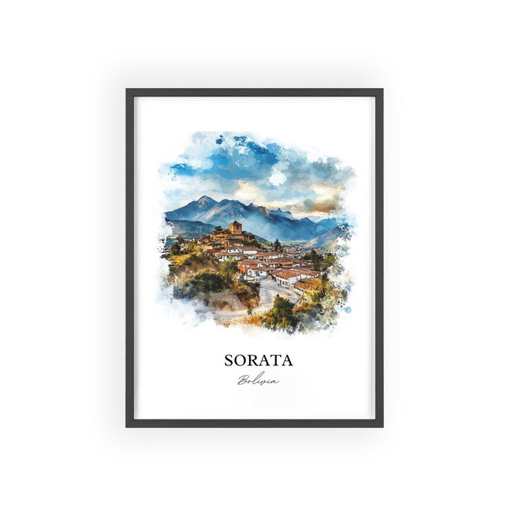 Sorata, Bolivia – Watercolor Art Print