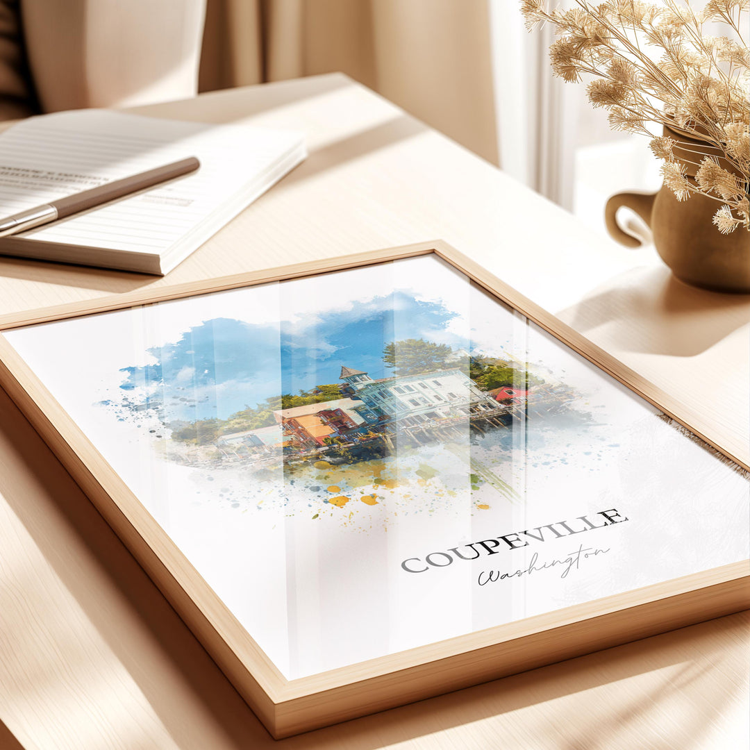 Coupeville, WA – Watercolor Art Print
