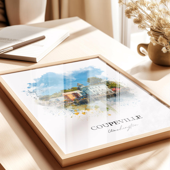 Coupeville, WA – Watercolor Art Print