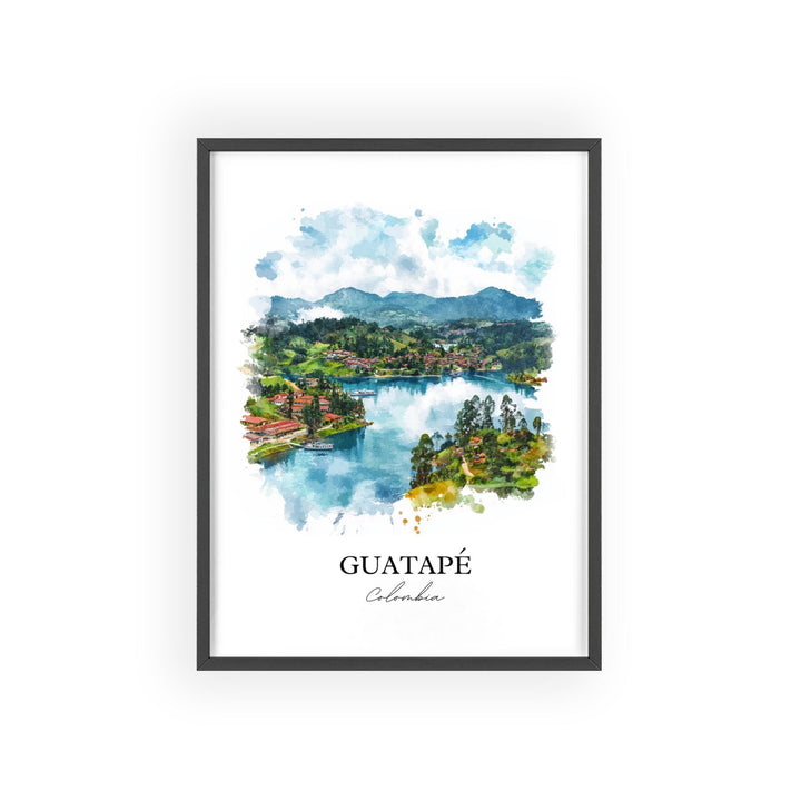 Guatapé Wall Art, Medellín Print, Colombia Watercolor Art, Guatapé Gift, Travel Print, Travel Poster, Housewarming Gift