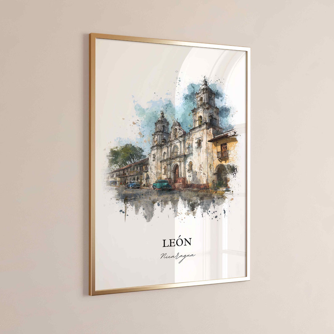 León, Nicaragua – Watercolor Art Print