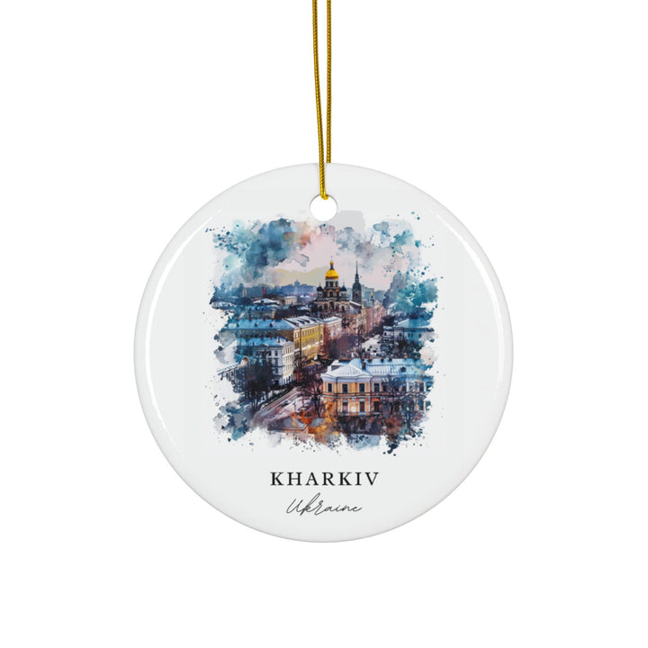 Kharkiv Ukraine Ornament: Unique Kharkiv Souvenir, Kharkiv Xmas Decor, and Authentic Kharkiv Ukraine Christmas Gift