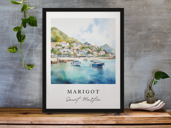 Marigot St Martin wall art - Saint Martin, Marigot poster, Marigot Bay Wedding gift, Birthday present, Custom Text, Personalized Gift