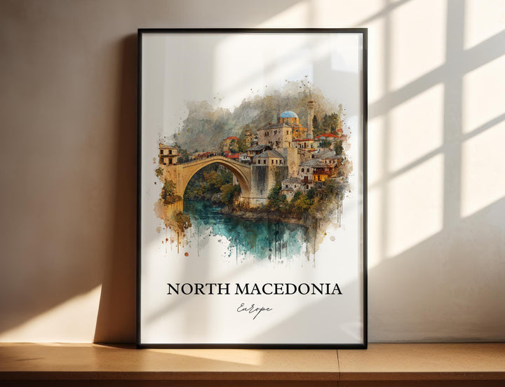 North Macedonia, Macedonia – Watercolor Art Print