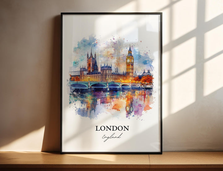 London England Wall Art, Big Ben Print, London Watercolor Art, London England Gift, Travel Print, Travel Poster, Housewarming Gift