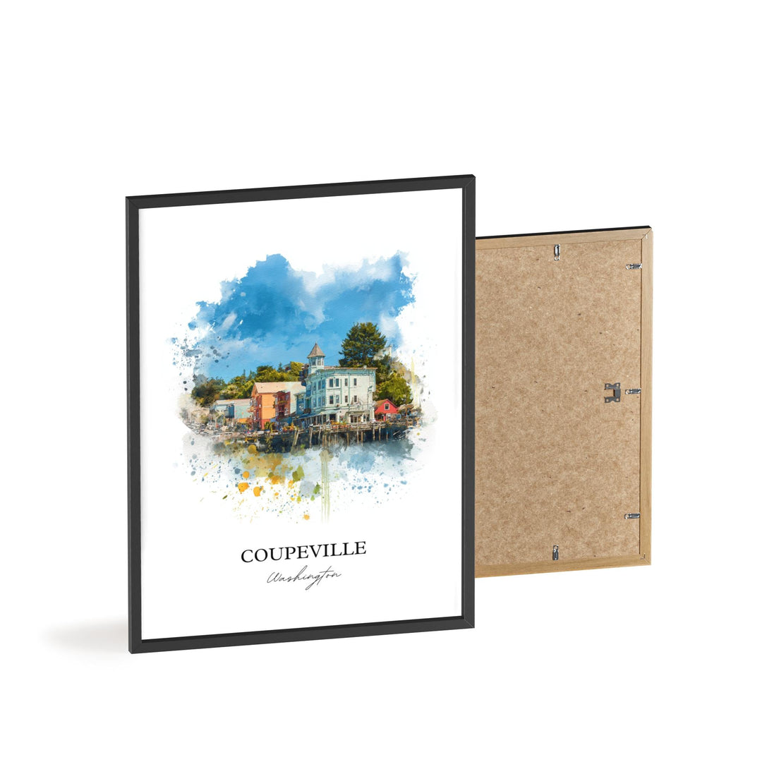 Coupeville, WA – Watercolor Art Print