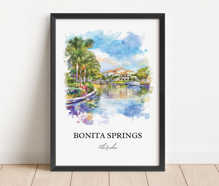 Bonita Springs, Florida, USA – Watercolor Art Print