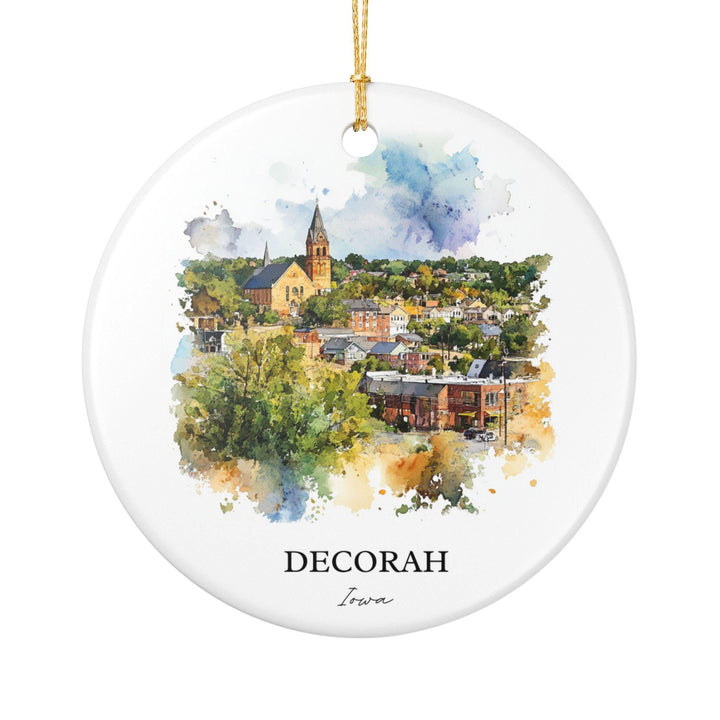 Decorah, Iowa Ornament: Unique Decorah Souvenir, Decorah Iowa Xmas Decor, and Authentic Iowa Gift