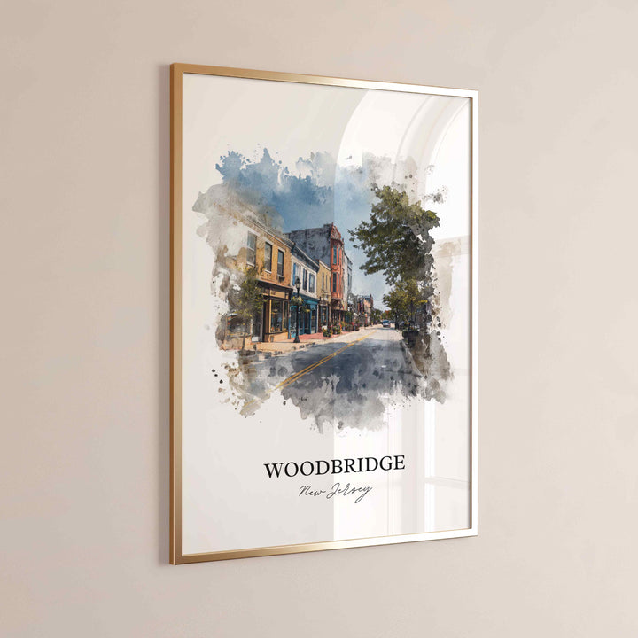 Woodbridge, New Jersey, USA – Watercolor Art Print
