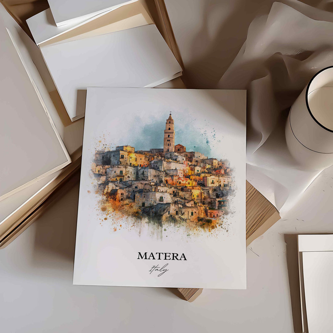 Matera, Italy – Watercolor Art Print