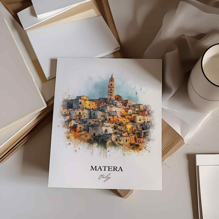 Matera, Italy – Watercolor Art Print