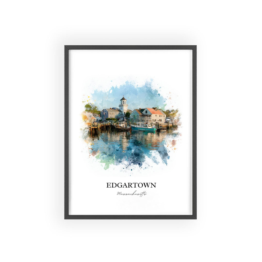 Edgartown, MA – Watercolor Art Print