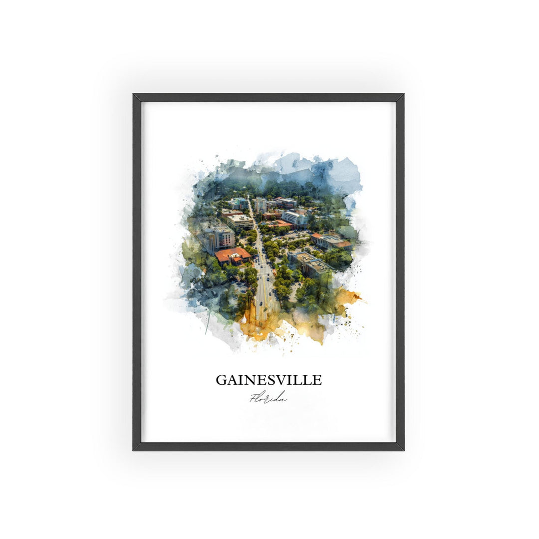 Gainesville, Florida – Watercolor Art Print