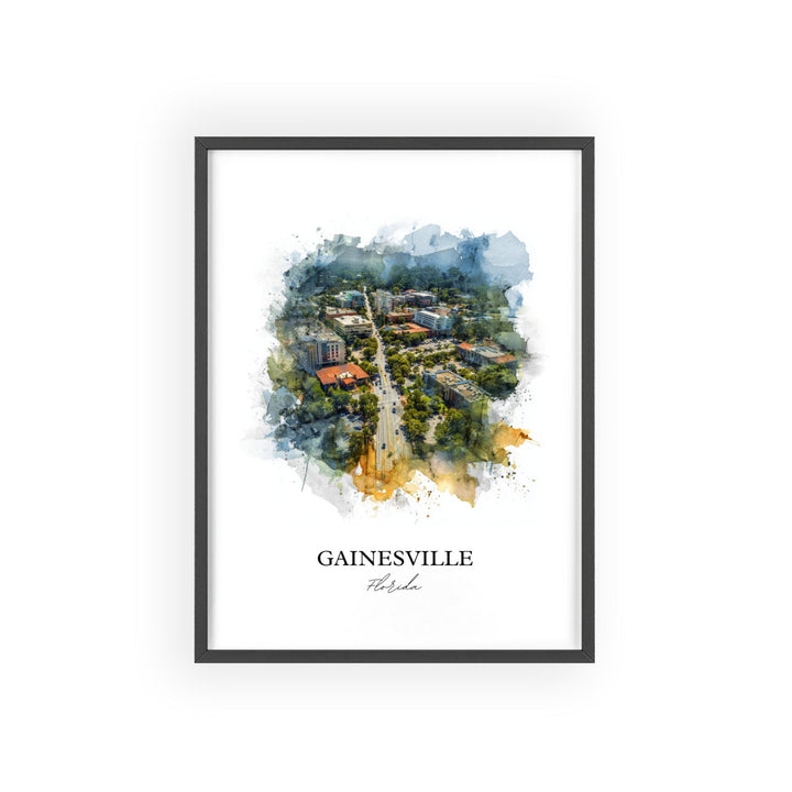 Gainesville, Florida – Watercolor Art Print