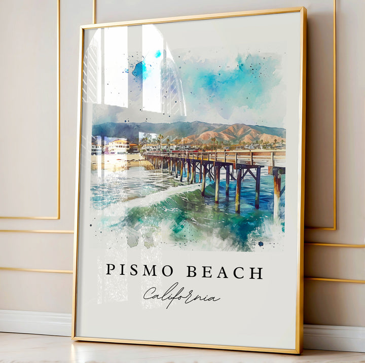 Pismo Beach CA wll art - California, Pismo Beach print, Pismo Beach Wedding gift, Birthday present, Custom Text, Perfect Gift