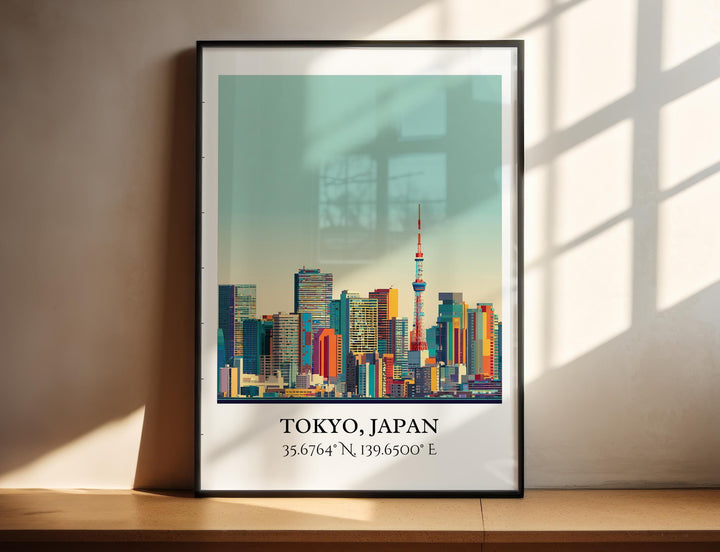 Tokyo Japan Art, Tokyo Retro Travel Art, Tokyo Home Decor, Tokyo Gift, Japan Travel Art, Travel Prints, Housewarming Gift