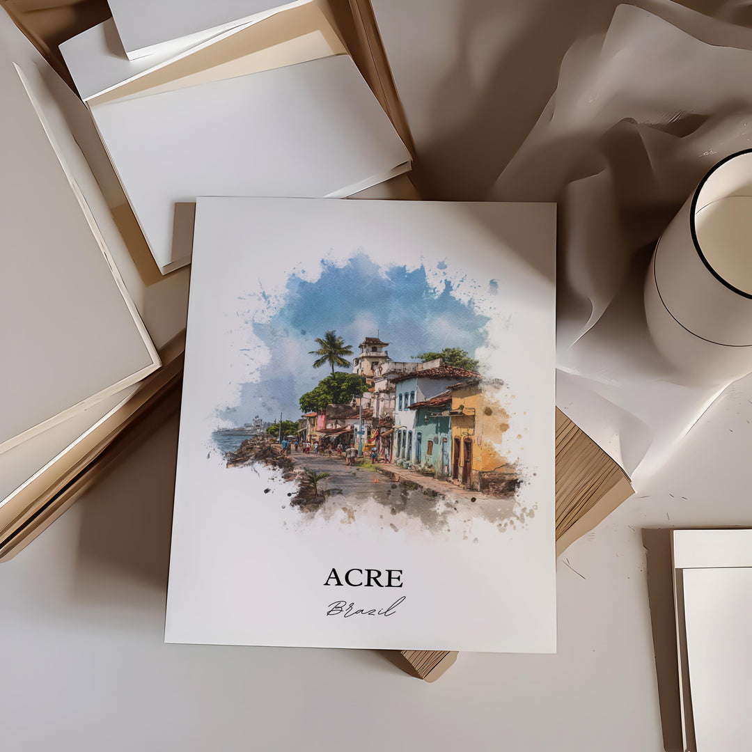 Acre Brazil Wall Art, Acre Brazil Print, Acre Brazil Watercolor Art, Brazil Gift, Brazil Travel Print, Travel Poster, Housewarming Gift