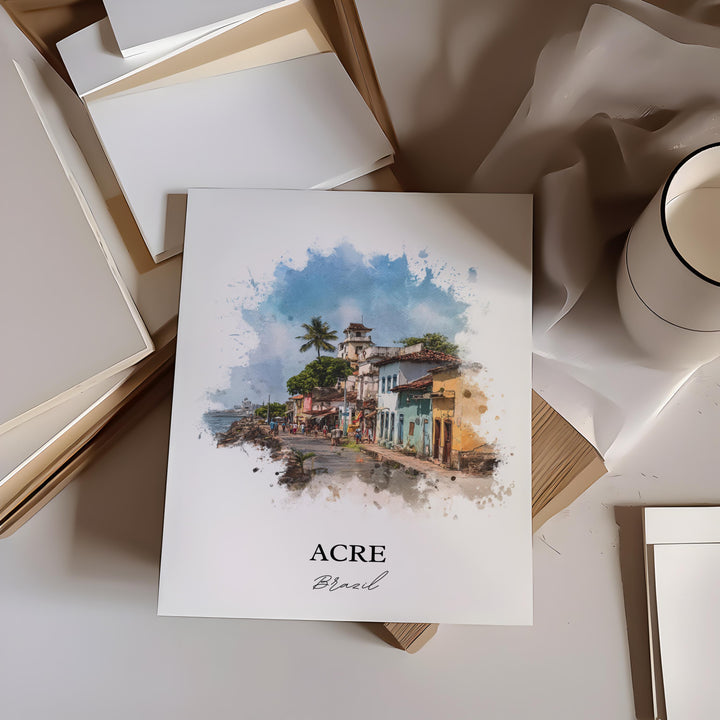 Acre Brazil Wall Art, Acre Brazil Print, Acre Brazil Watercolor Art, Brazil Gift, Brazil Travel Print, Travel Poster, Housewarming Gift