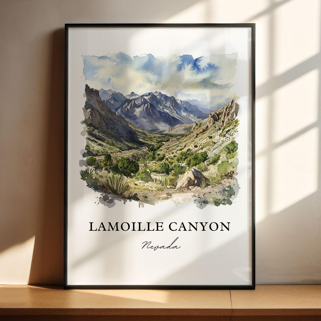 Lamoille Canyon Wall Art, Ruby Dome Print, Elko NV Watercolor Art, Lamoille Canyon NV Gift, Travel Print, Travel Poster, Housewarming Gift