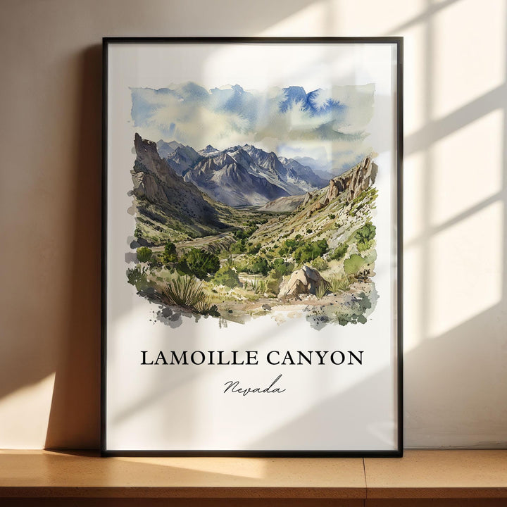 Lamoille Canyon Wall Art, Ruby Dome Print, Elko NV Watercolor Art, Lamoille Canyon NV Gift, Travel Print, Travel Poster, Housewarming Gift