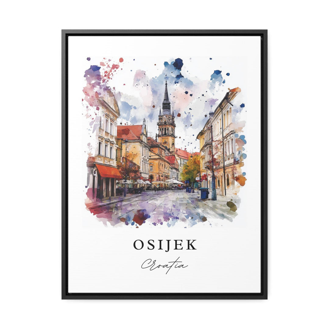 Osijek Croatia Wall Art, Osijek Print, Osijek Watercolor Art, Osijek Croatia Gift,