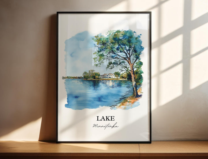 Lake Minnetonka Wall Art, Minneapolis Print, Minnesota Watercolor Art, Lake Minnetonka Gift, Travel Print, Travel Poster, Housewarming Gift