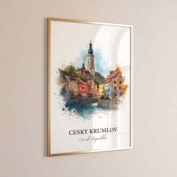 Cesky Krumlov, Czech Republic – Watercolor Art Print