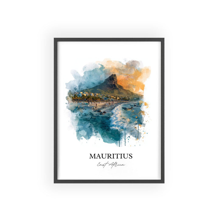 Mauritius Wall Art, Mauritius Print, Mauritius Watercolor Art, East Africa Gift, Travel Print, Travel Poster, Housewarming Gift