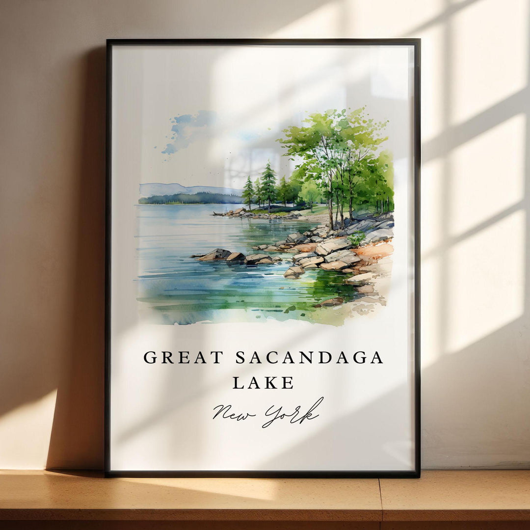 Sacandaga Lake wall art - New York, Sacandaga Lake poster, Sacandaga Wedding gift, Birthday present, Custom Text, Personalized Gift