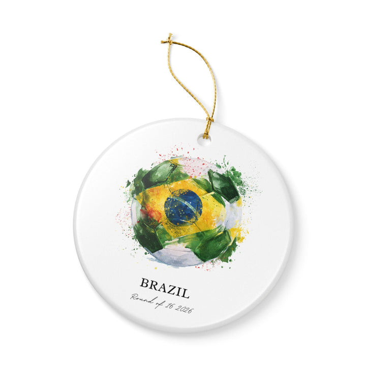 Brazil Soccer Ornament 2026 | Round of 16 Football Fan Keepsake, Brazil Christmas Ornament