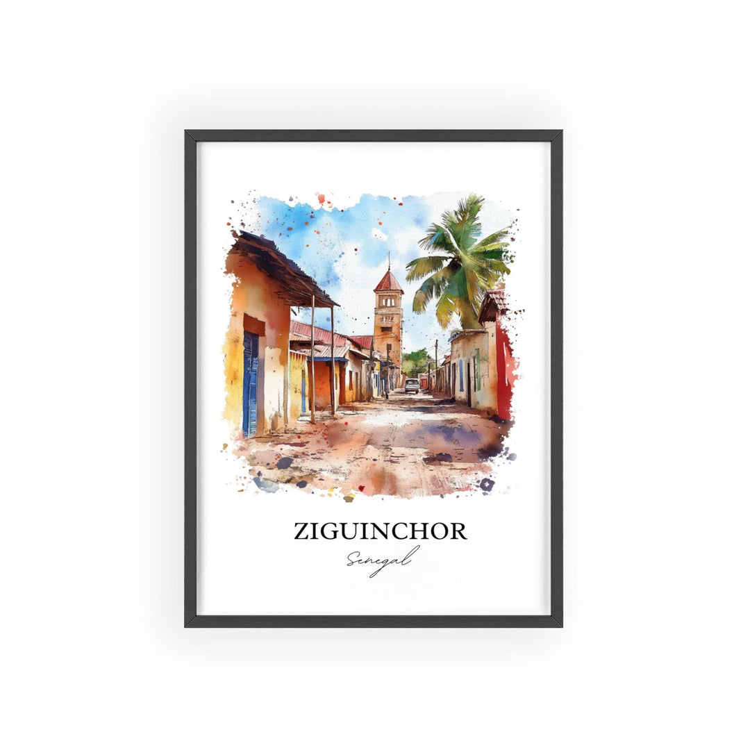 Ziguinchor, Senegal – Watercolor Art Print