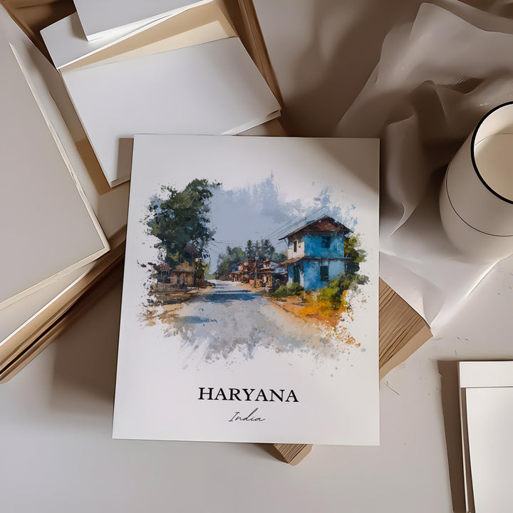 Haryana India Wall Art, Haryana Print, Haryana India Watercolor Art, India Gift, India Travel Print, Travel Poster, Housewarming Gift