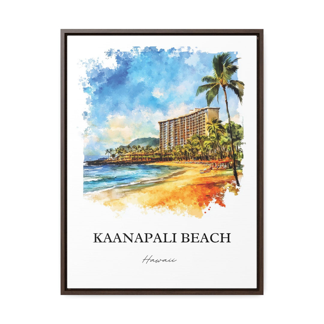Kaanapali Beach Wall Art, Maui Hawaii Print, Maui Watercolor Art, Kaanapali Beach Gift, Travel Print, Travel Poster, Housewarming Gift