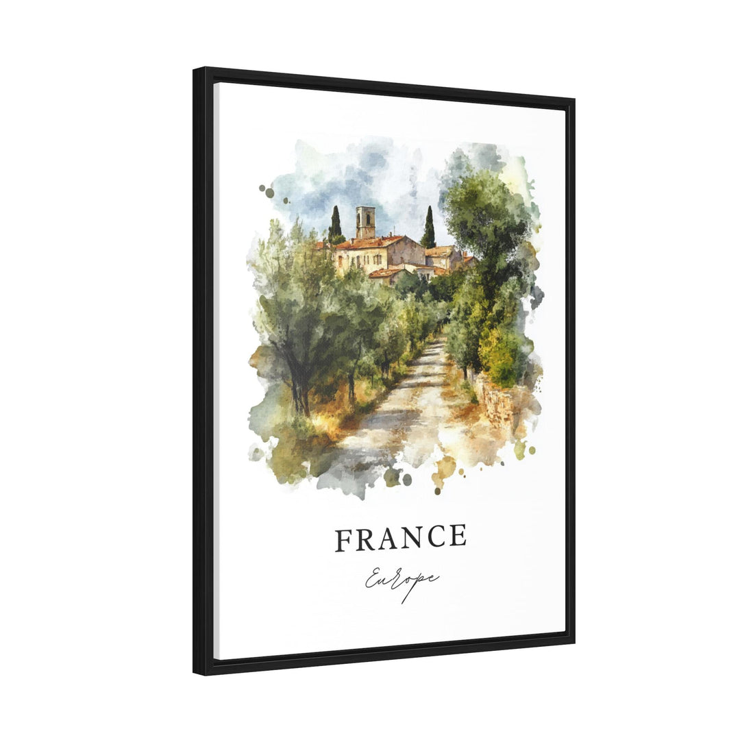 France Wall Art, France Country Scenery Print, France Watercolor Art, France Gift,