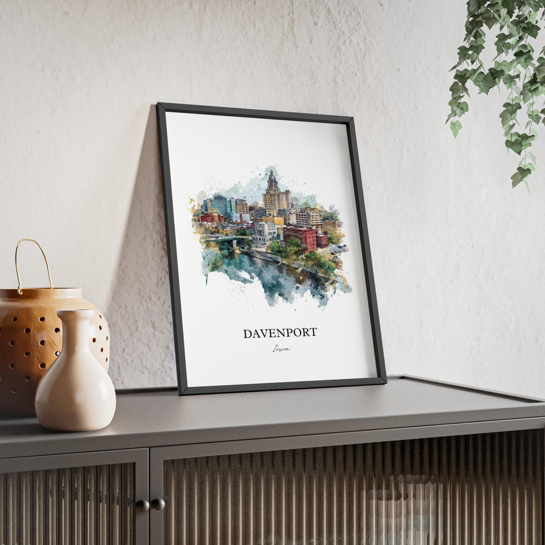 Davenport, Iowa Wall Art, Davenport Print, Iowa Watercolor Art, Davenport Iowa Gift, Travel Print, Travel Poster, Housewarming Gift