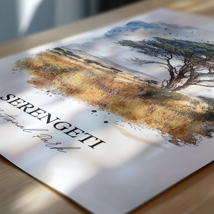 Serengeti National Park Art, Tanzania Print, Tanzania Watercolor, Serengeti National Park, Travel Print, Travel Poster, Housewarming Gift