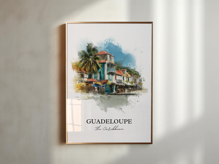 Guadeloupe Wall Art, Guadeloupe Print, Caribbean Watercolor Art, Guadeloupe Gift, Travel Print, Travel Poster, Housewarming Gift