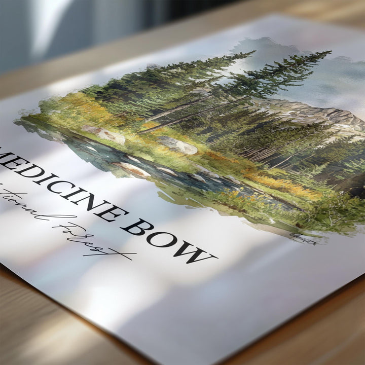 Medicine Bow Wall Art, Carbon County Print, Wyoming Watercolor Art, Medicine Bow Forest Gift, Travel Print, Travel Poster, Housewarming Gift