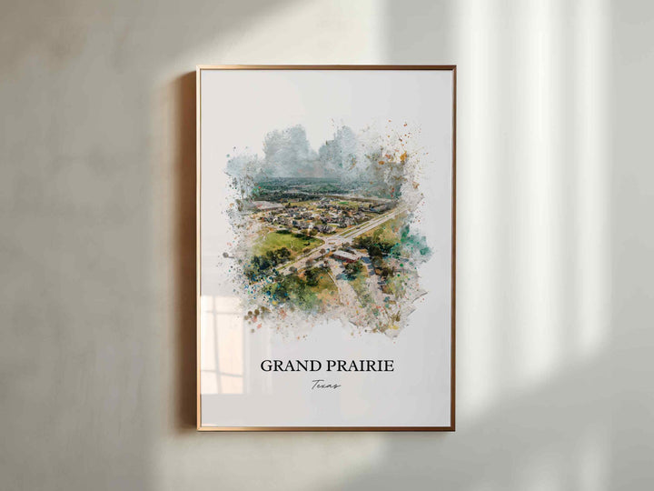 Grand Prairie, Texas – Watercolor Art Print