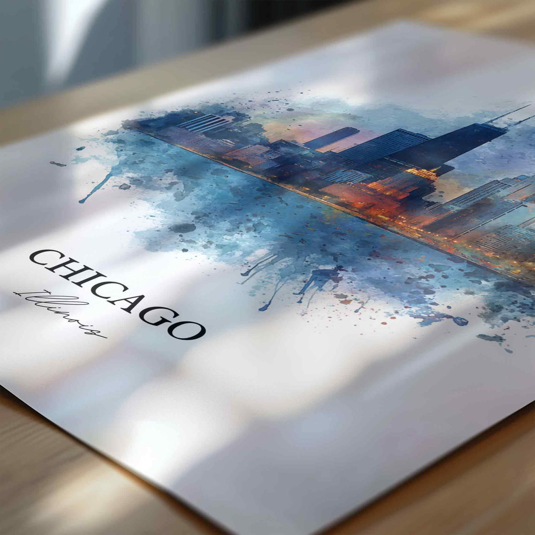 Chicago, IL – Watercolor Art Print