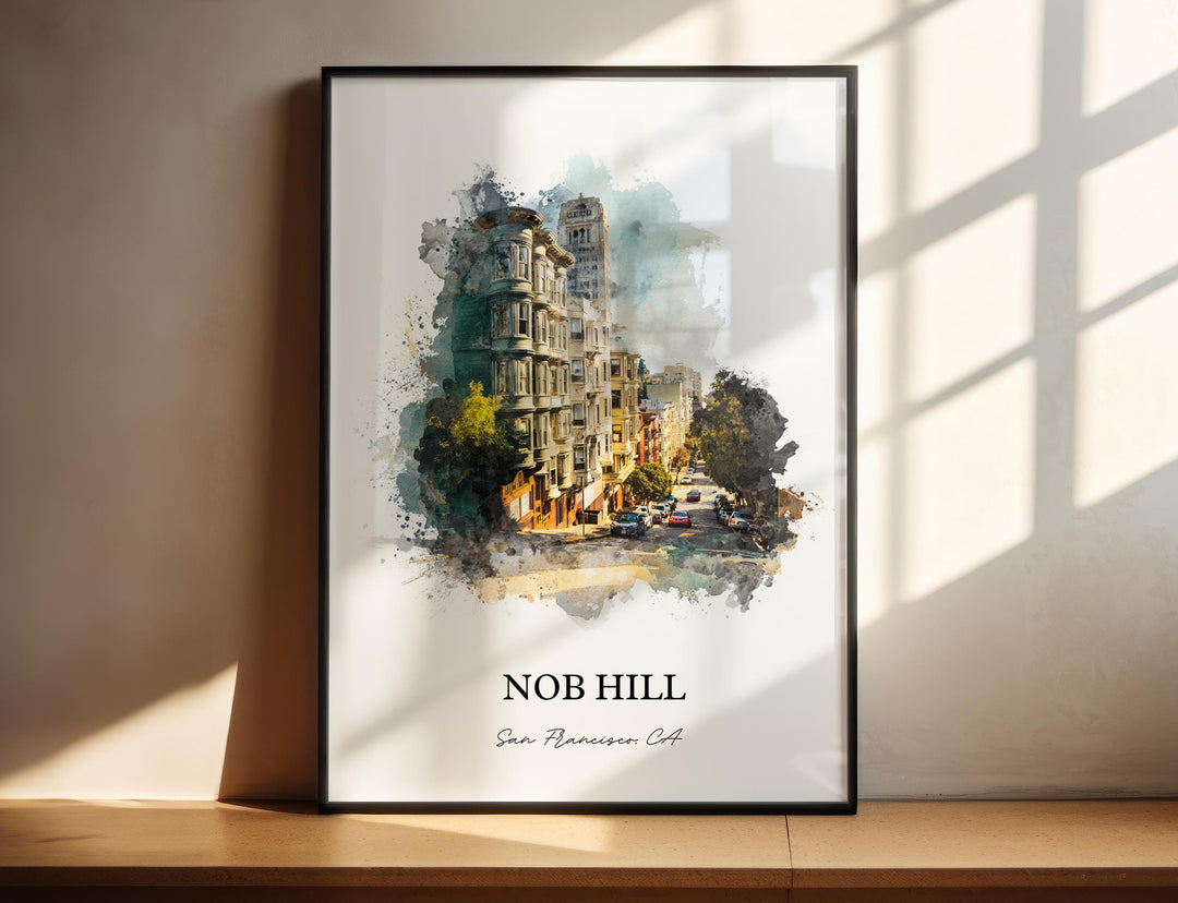 Nob Hill, California – Watercolor Art Print