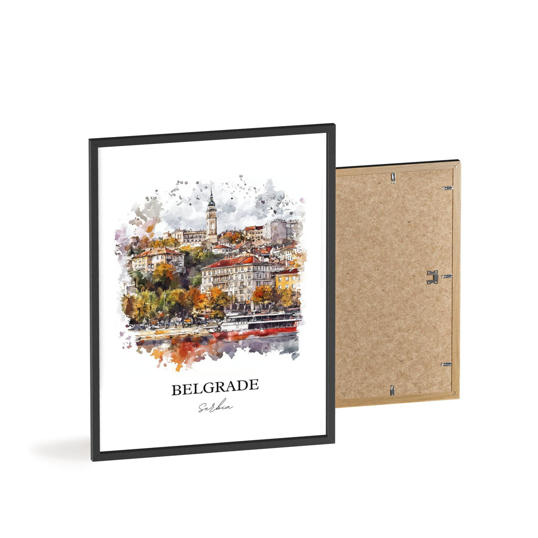 Belgrade Wall Art, Belgrade Print, Serbia Watercolor Art, Belgrade Serbia Gift, Travel Print, Travel Poster, Housewarming Gift