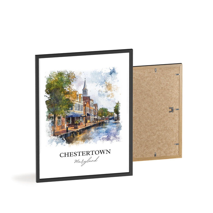 Chestertown MD Wall Art, Kent County Print, Maryland Watercolor Art, Chestertown Gift, Travel Print, Travel Poster, Housewarming Gift